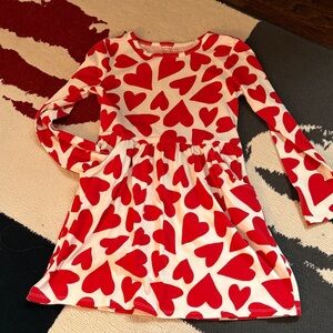 Cat & Jack White Dress with Bold Red Heart Print